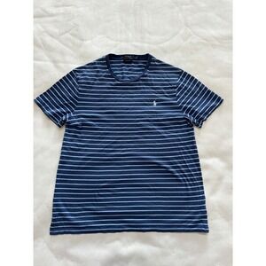 Polo Ralph Lauren Men Custom Slim Fit Striped T Shirt Navy Blue Size L